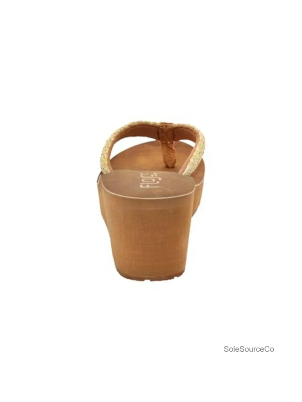 Faux Leather Thong Wedge Sandals with Arch Support